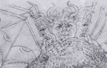 Inferno, Canto XXXIV (detail) - Botticelli