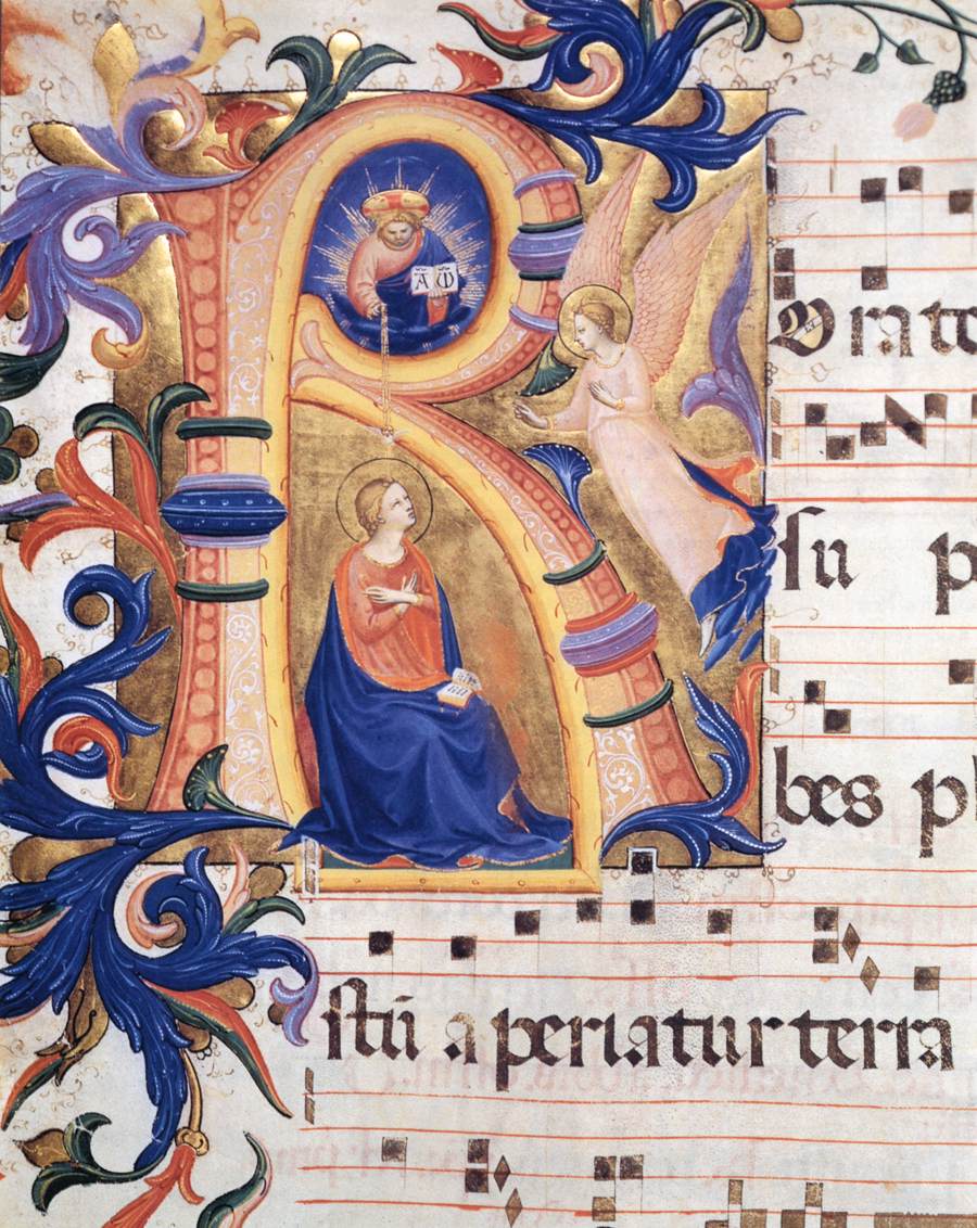 The Annunciation in an initial R