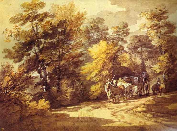 Wooded Landscape with a Wagon in the Shade